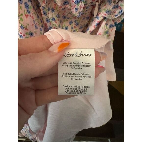 NWT For Love & Lemons Phoebe Floral Cutout Minj Dress Size Small - Picture 6 of 6